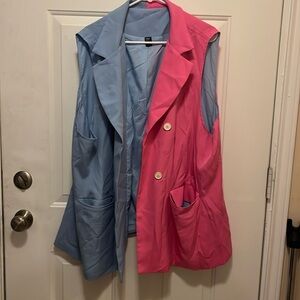 Color block blazer vest
